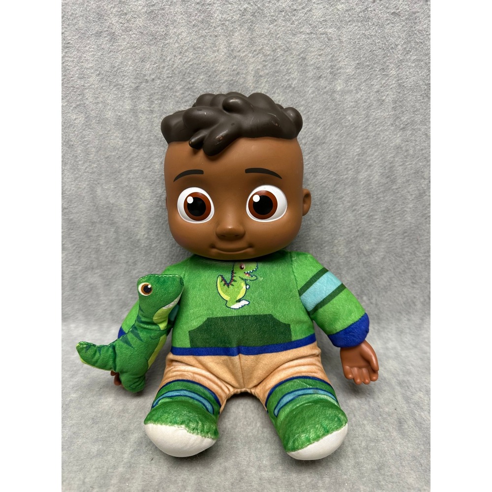 Cocomelon Cody Plush Doll Talks Sings African American with Dino Friend Toy